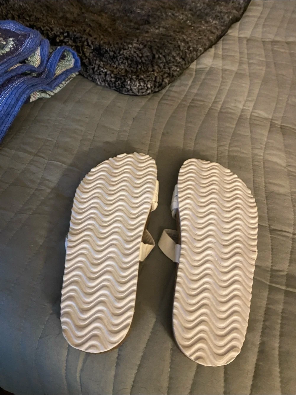 Women’s White Braided Buckle Slide Sandals